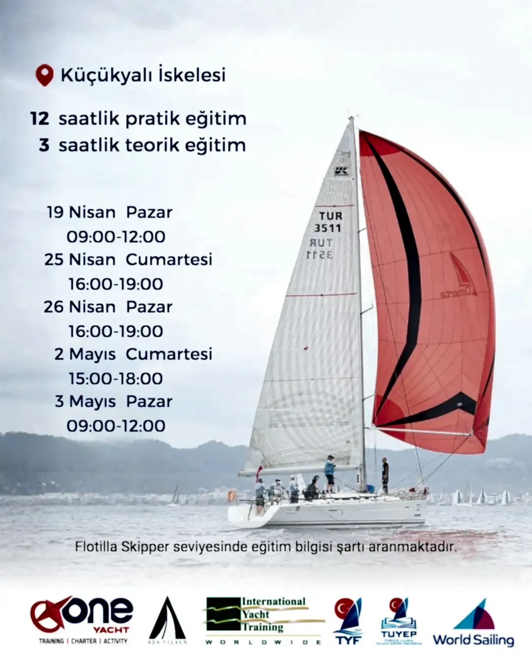 Büyükçekmece Kıyı Marina Çıkışlı Yelken Eğitimleri